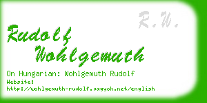 rudolf wohlgemuth business card